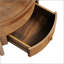 Table basse ronde à plateau en verre avec base en bois de noyer et tiroir caché pour le rangement de salon moderne