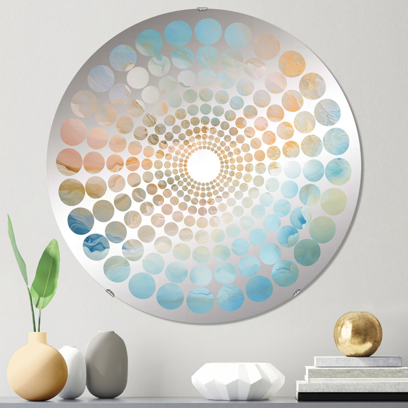 Nuage charme liquide Art IV - Miroir décoratif à points radiaux MIR108495 C, 23,6 po x 23,6 po