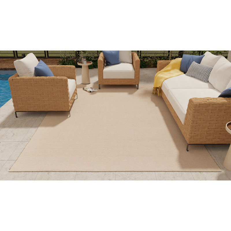 Tapis intérieur / extérieur à tissage plat Aniyiah, Rectangle 9 pi x 12 pi