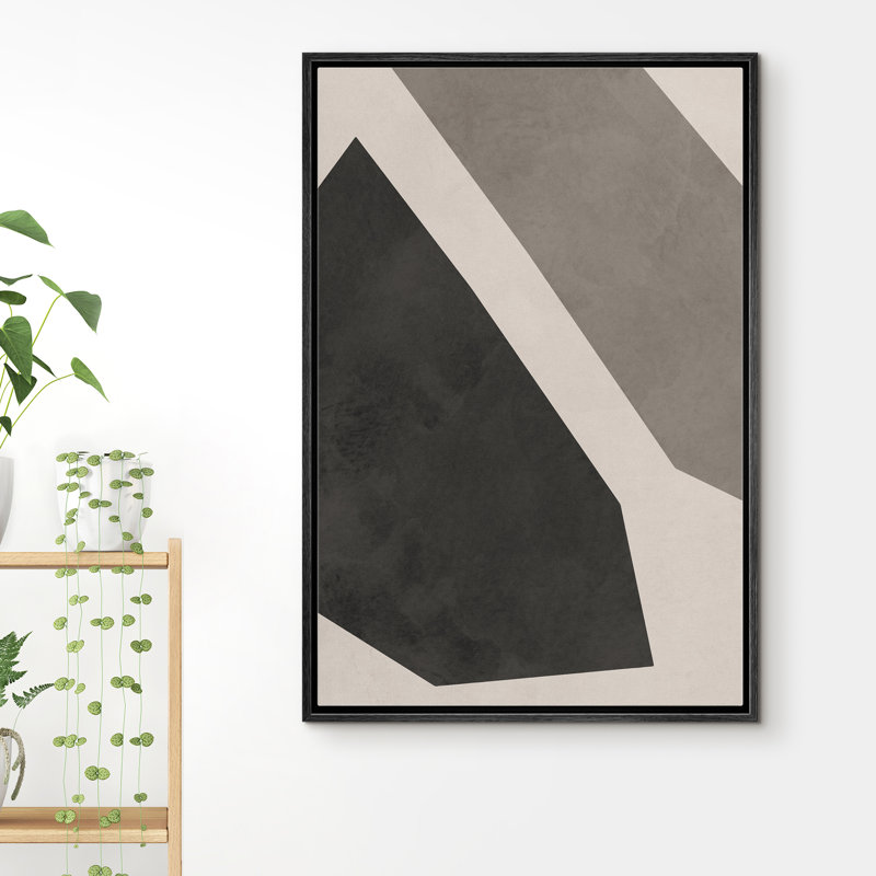 FO02-IDEA4WALL, reproduction d'art sur toile encadrée, ensemble de motifs géométriques duo gris et gris, art moderne, alternative dramatique pour le salon, la chambre à coucher, le bureau