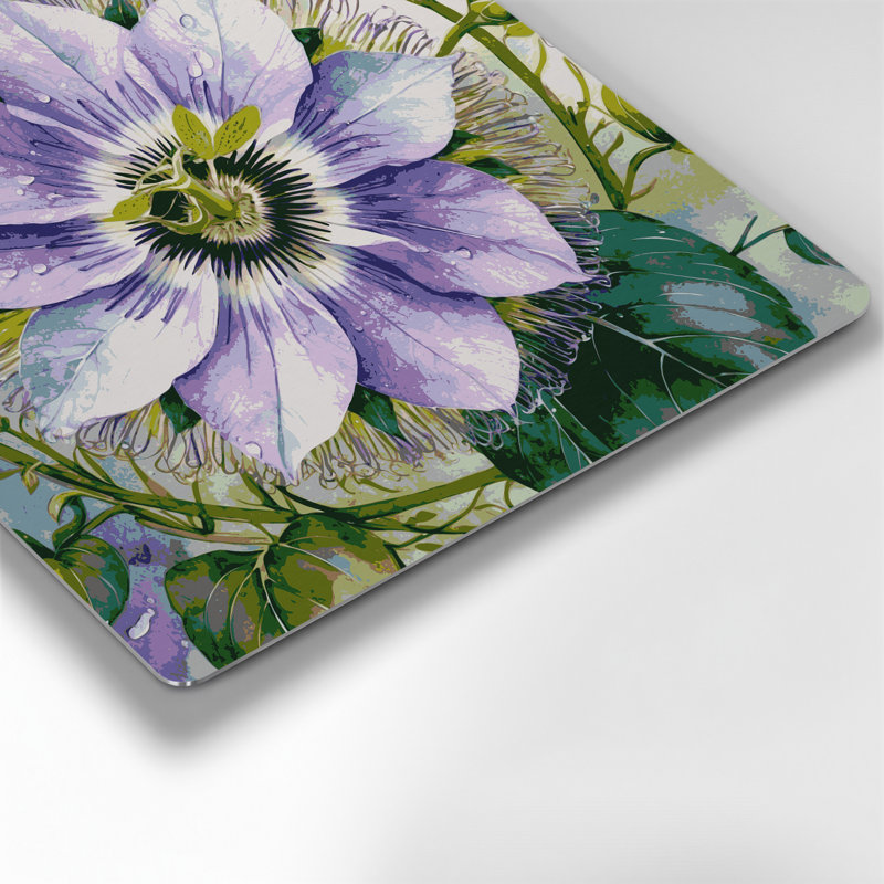 Art mural en métal Botanical Passion Flower, H 144 po x l 144 po x P 0,05 po