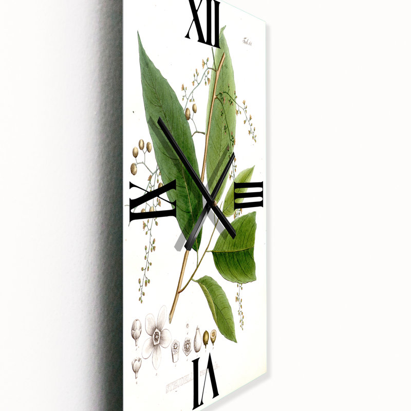 Plante brésilienne rétro I - horloge murale traditionnelle, Petit