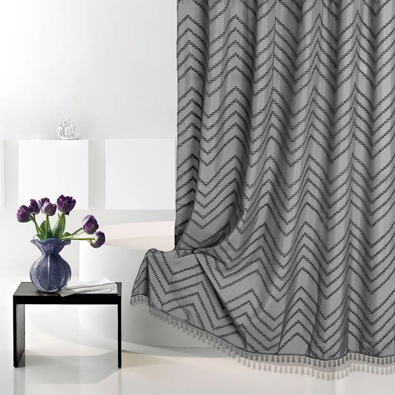 Daimion Chenille Striped Shower Curtain