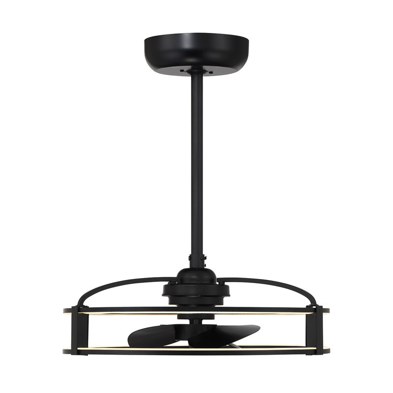 Aijalon 23" LED Fandelier in Matte Black with Remote Control, Matte Black
