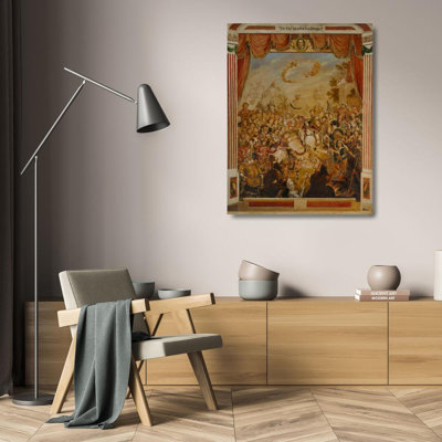 "The First Appearance of William Shakespeare on the Stage of the Globe Theatre" by  George Cruikshank - Gallery Wrap Canvas Wall Art