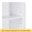 Armoire de rangement blanche avec deux portes, tiroirs, tablette réglable et trois tablettes ouvertes - fabrication en panneau de fibres à densité moyenne durable
