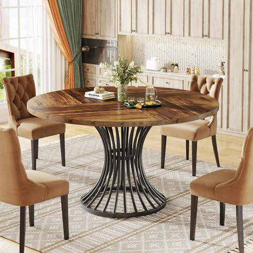 Aishini Round Solid Wood Top Dining Table