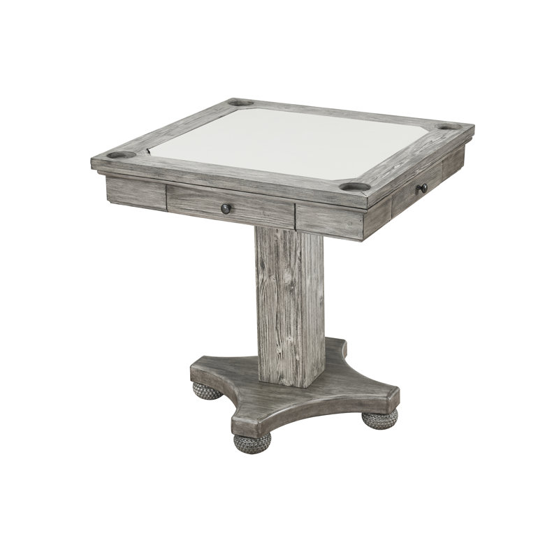Kathrene Union Rustic 36'' 4 - Player Pine Foldable Poker Table and with Drawers Included, 42" H  x 36" W x 36" D