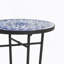 Table d'appoint de patio, bleu et noir
