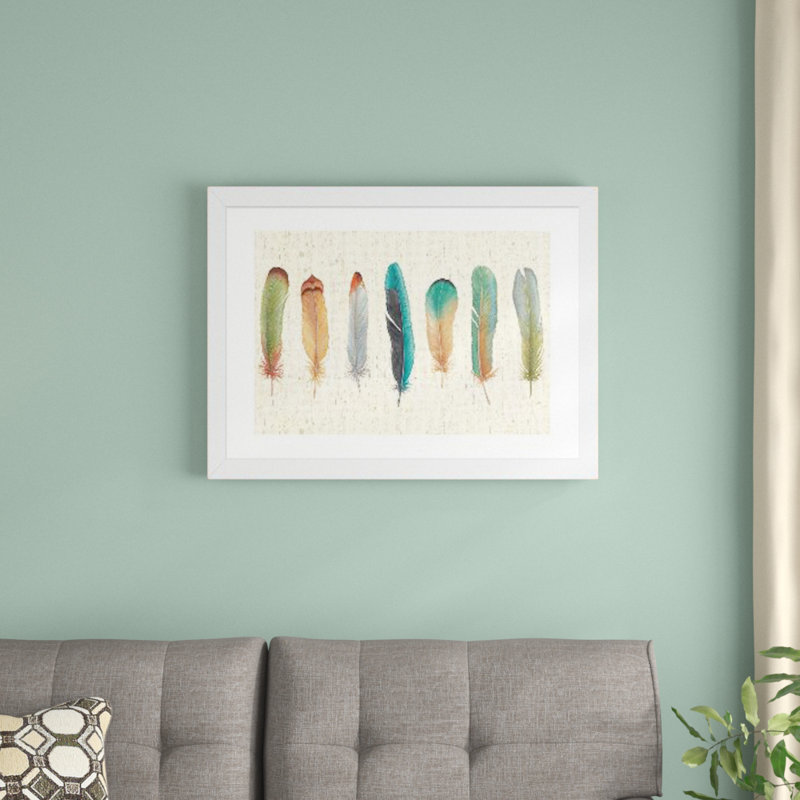 « Feather Tales VII », impression, Toile encadrée d'or, H 32 po x l 48 po x 1,5 po