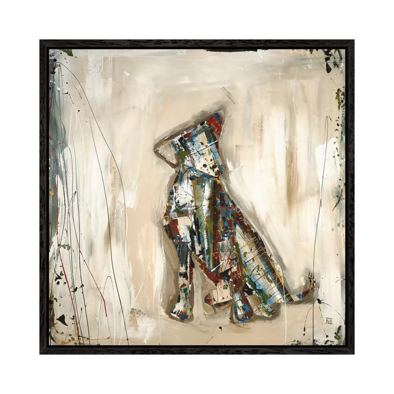 Pup by Kelsey Hochstatter - Print on Canvas, Black Framed, 93.98 cm H x 93.98 cm W