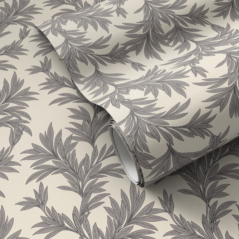 Lush Leaves Wallpaper by Getty Images, Lush Leaves Black II, W12" x H8"