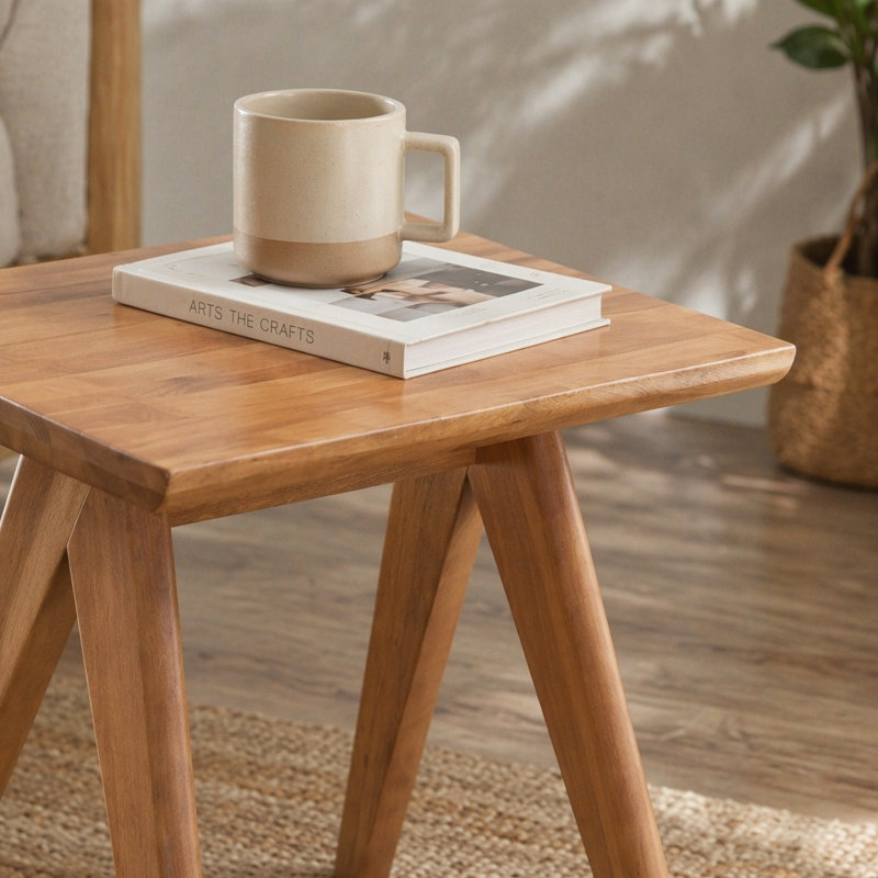 Table d'appoint naturelle, 21.65" H x 21.65" W x 21.65" D, Natural