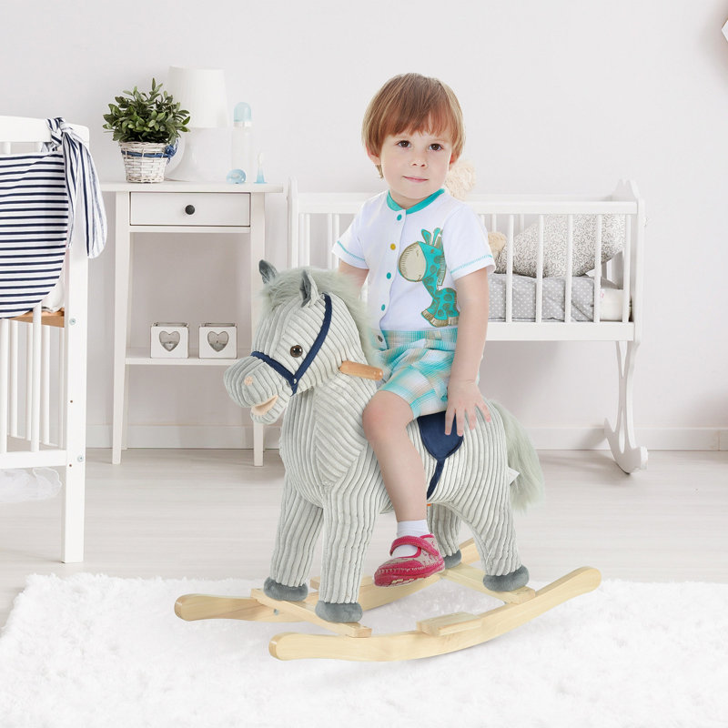 Cheval à bascule pour enfants pour tout-petits de 3 à 5 ans, fauteuil à bascule en bois avec sons réalistes