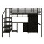 Lit mezzanine en métal avec ensemble de table et garde-robe