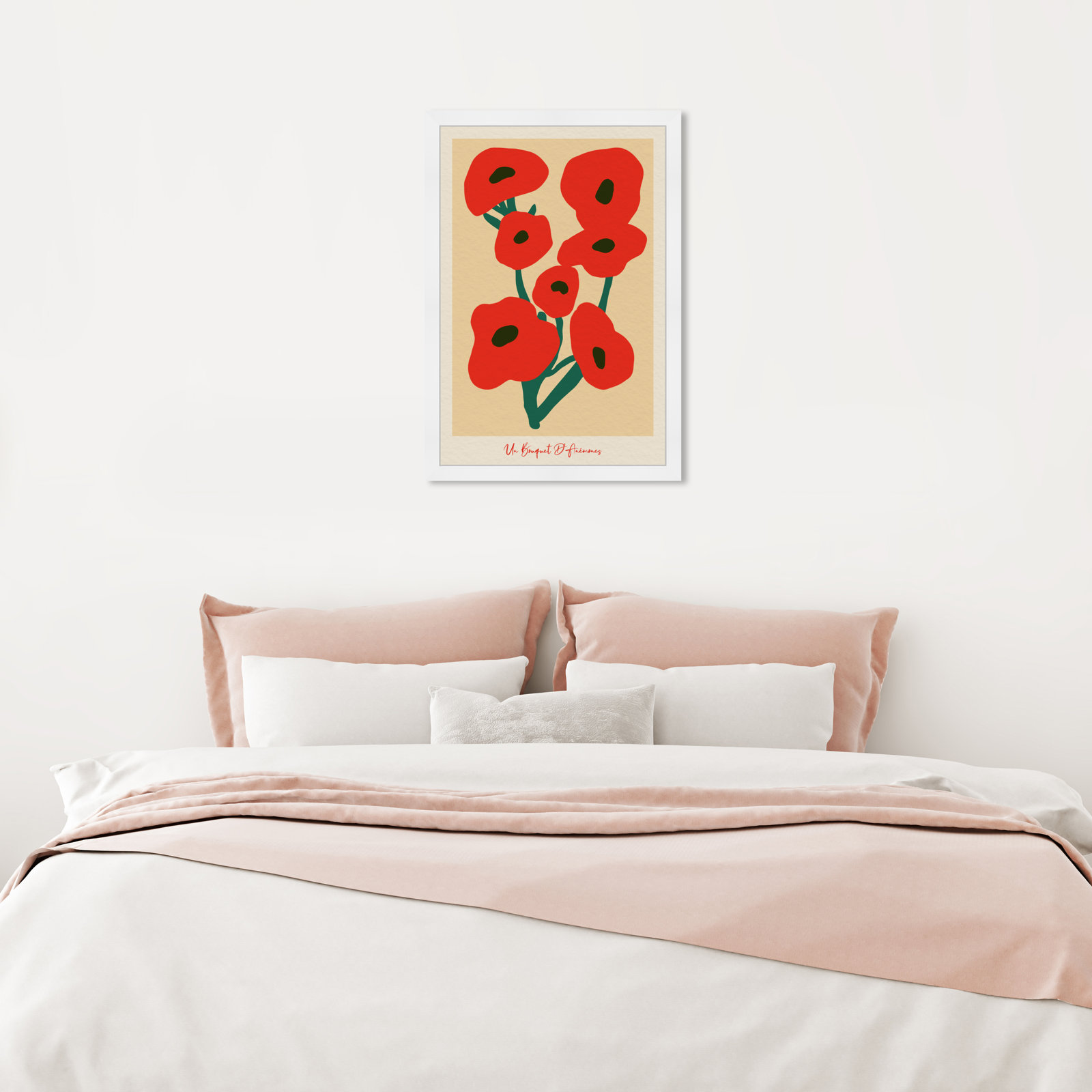 Modern Red Flower Bouquet by Oliver Gal, White, 26" H x 18" W