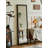 French-Style Vintage Oak Bead-String Frame Rectangular Full-Length Mirror