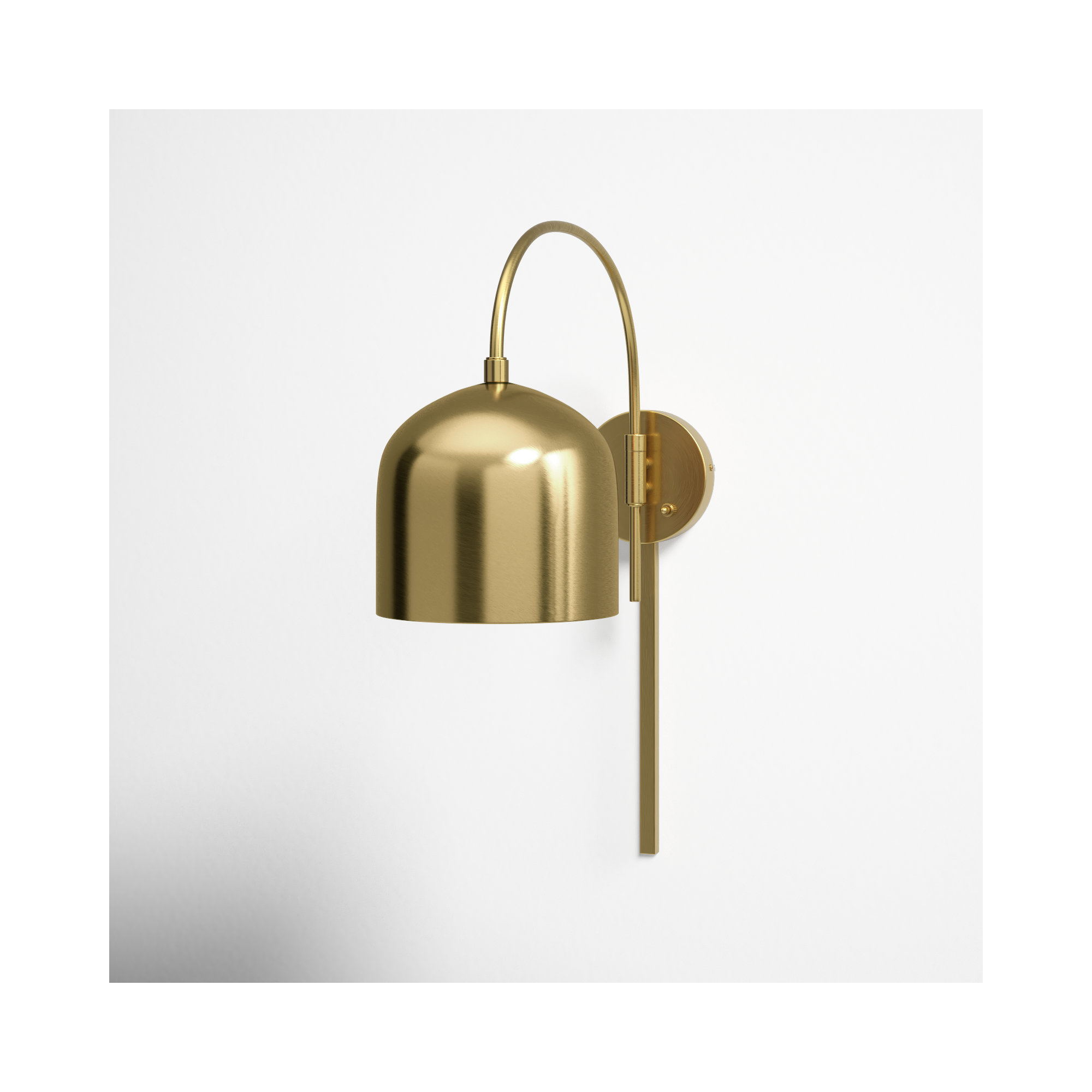 Rawlins Single Light Dimmable Plug-in Wall Sconces, Warm Brass