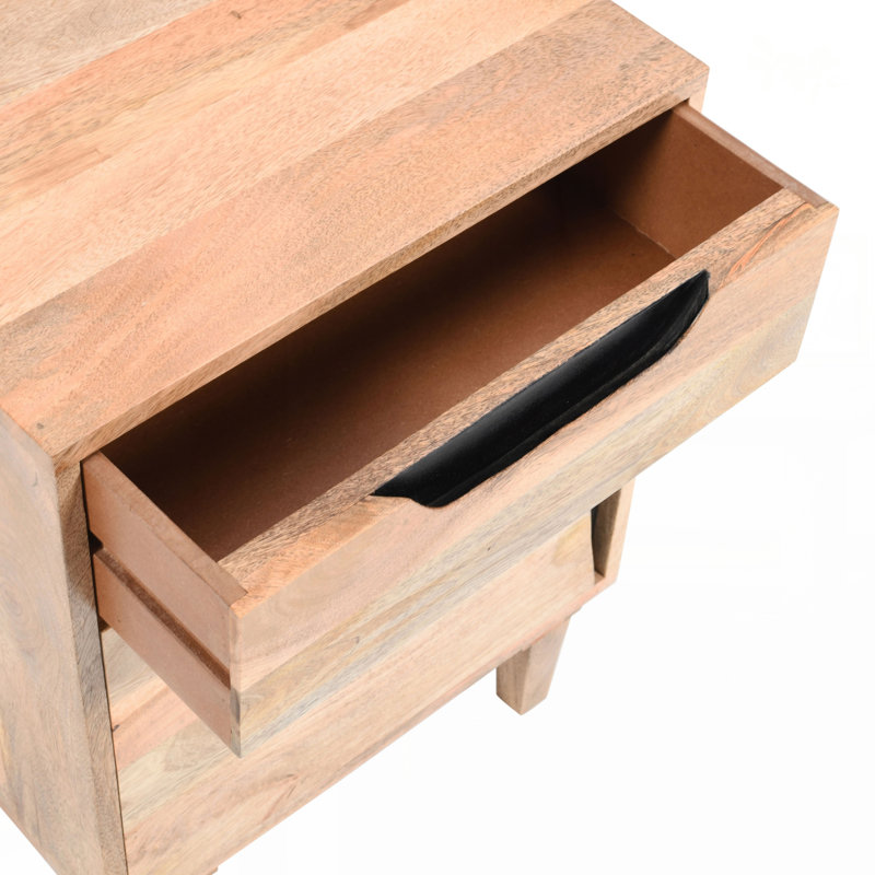 Table de chevet en bois naturel
