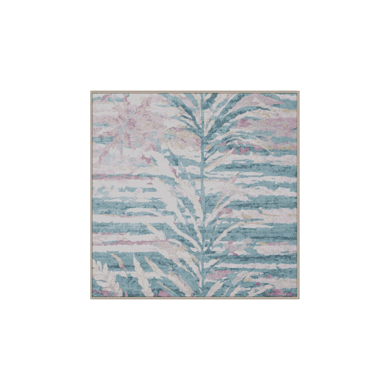 Machine Washable Beige Area Rug, Square 6'