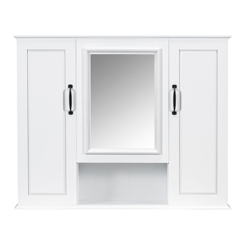 Armoire à pharmacie 36 po, armoire de rangement murale pour salle de bain, armoire murale moderne avec miroir, armoire à miroir avec 3 portes (ne pas inclure le meuble-lavabo)
