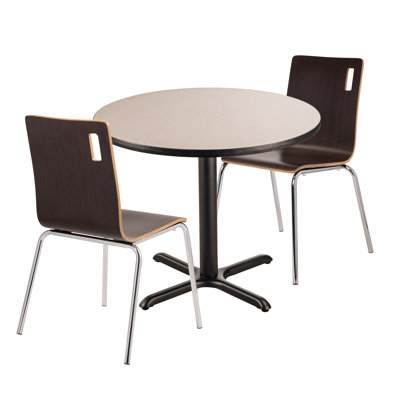 3 Piece Round Breakroom Table and Chair Set by NPS by National Public Seating