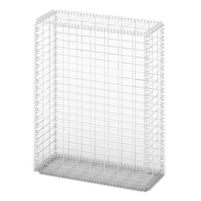 Gesele Grey Metal Gabion Basket, 100cm H x 80cm W x 30cm D