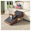 Rampe d'accès 3 en 1 pour animaux de compagnie avec pouf de rangement dissimulé, escalier antidérapant pour chiens âgés, repose-pieds marron moderne pouvant supporter jusqu'à 120 kg
