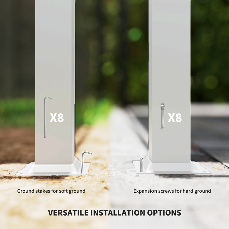 Pergola d'extérieur, auvent rétractable avec fixation magnétique