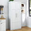 Armoire haute et armoire de cuisine avec 2 portes et 3 cloisons pour séparer 4 espaces de rangement