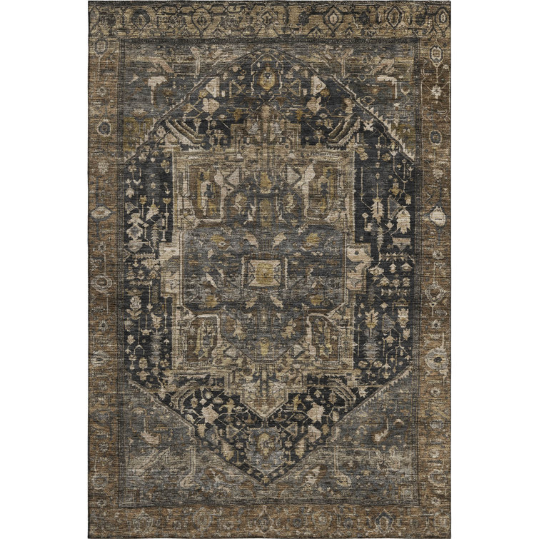 Premium Machine Washable Larock AMF1240 Medallion Rug