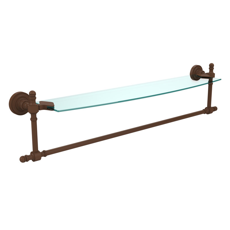 Étagère murale avec barre à serviettes Godinez, 28 po, Bronze antique
