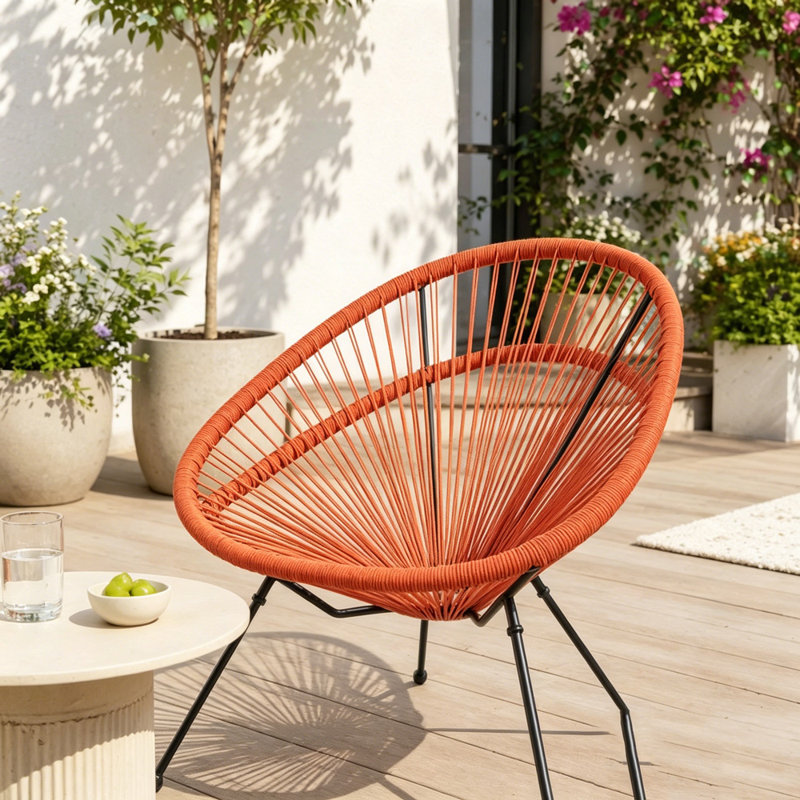 Ensemble de chaise longue de patio, Orange