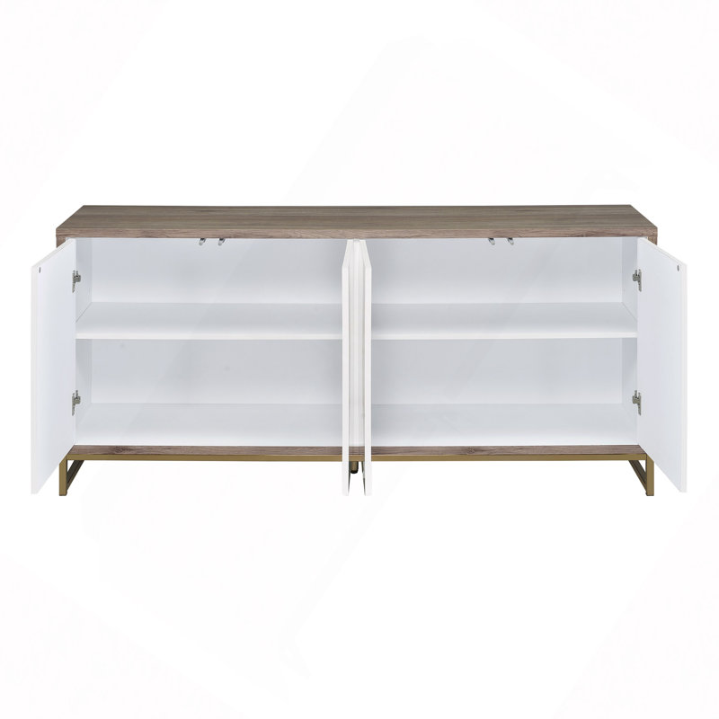 Paavan Marble Paint Oak Console Cabinet