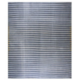 Geometric Stripes Blue and White Color Large Antique Indian Cotton Dhurrie Rug