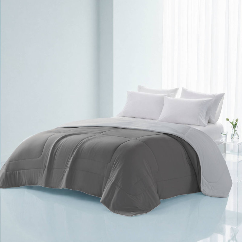 1 édredon en duvet synthétique, Gris