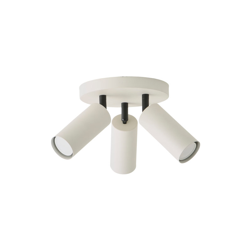 Taylor Matte  Tube Way Adjustable Ceiling Spotlight and Bulbs, 3, Beige
