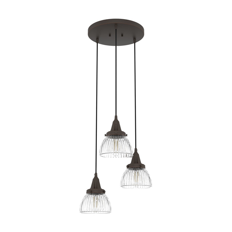 Cypress Grove 3 - Light Cluster Bell Pendant, Onyx Bengal