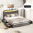 Bed Frame With Led Lights & Charging Station Storage Headboard & Drawers-376590379-376590383