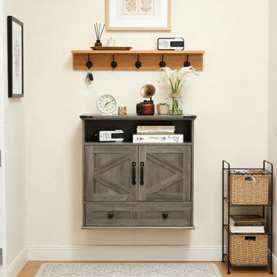 Wall-Mounted Storage with Farmhouse Style for Bathroom, Kitchen, Laundry & Entryway