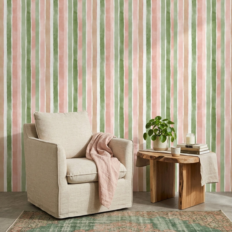 Papier peint texturé à l'aquarelle, Peler et coller