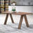 Nory Rectangular Dining Table, Scandinavian Walnut Brown, 63 Inch