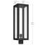 Lampadaire d'extérieur 1 lumière avec verre transparent texturé noir Calen