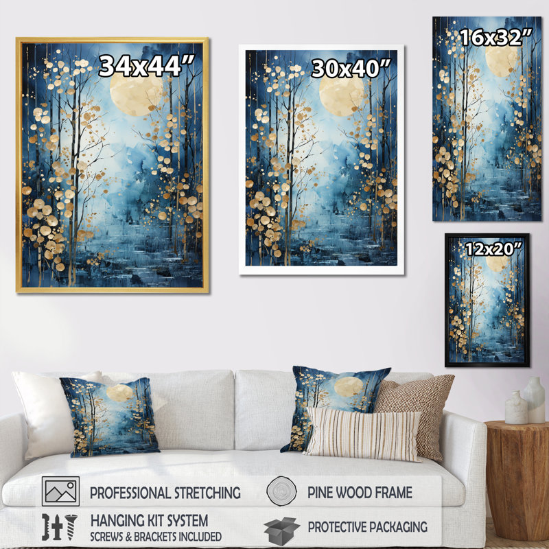 Virko Moonlit Symphony II - impression, Cadre photo noir, H 20 po x l 12 po x P 1 po