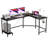 66''Computer L-Shaped Metal Base Desk Corner Gaming Desk-2089015896