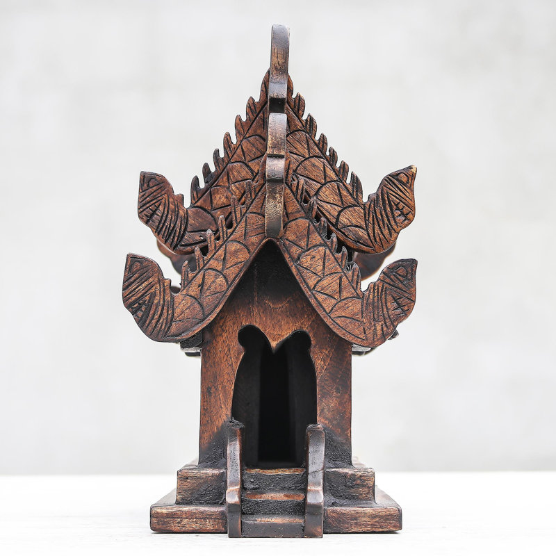 Vihara Spirit House Teak Spirit House Sculpture
