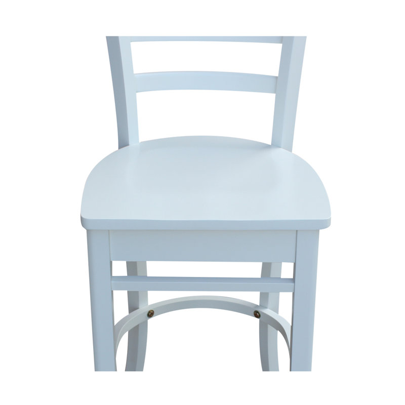 Marasco Solid Wood Counter Stool, White/ White Frame