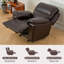 Fauteuil inclinable en cuir à double alimentation avec appui-tête réglable sans gravité USB et ports USB-C-1140926538
