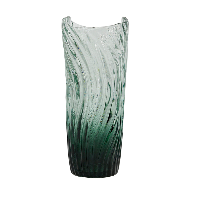 Contemporary Design Vase, 9.8" H x 6.3" W x 3.5" D