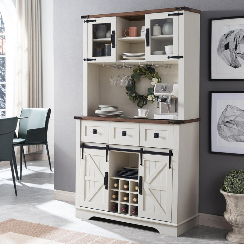 Bar en bois manufacturé Kymbella , Blanc antique